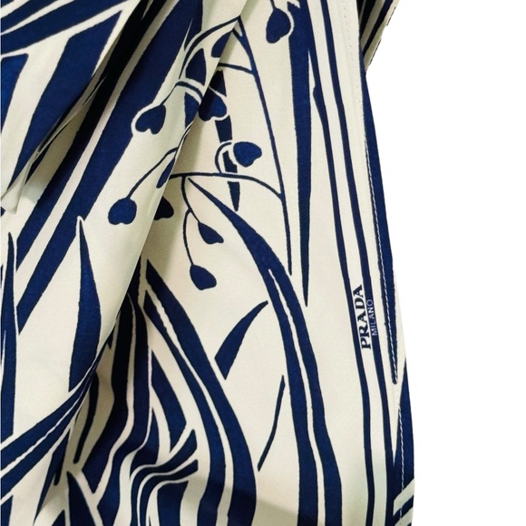PRADA**Floral Print Scarf Neck Midi Dress***I 38; US 4***$3500 CURRENT!!!!!!!! - Picture 10 of 12